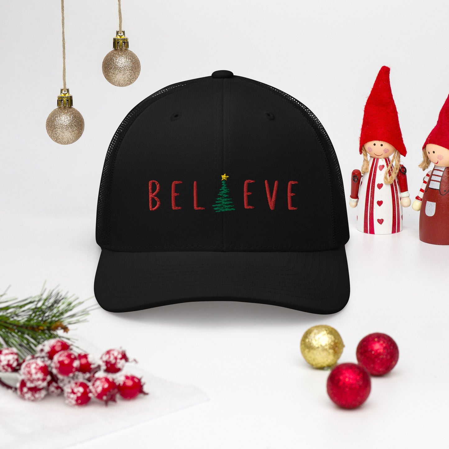 Believe Christmas Trucker Style Cap