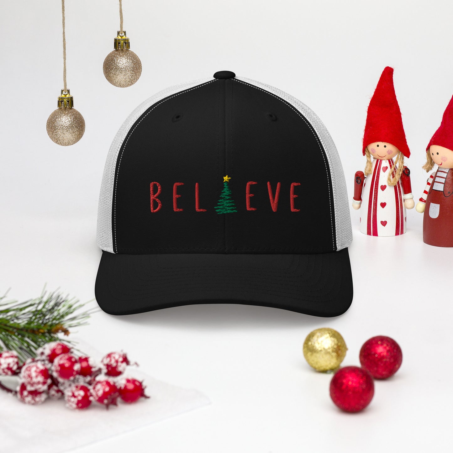 Believe Christmas Trucker Style Cap