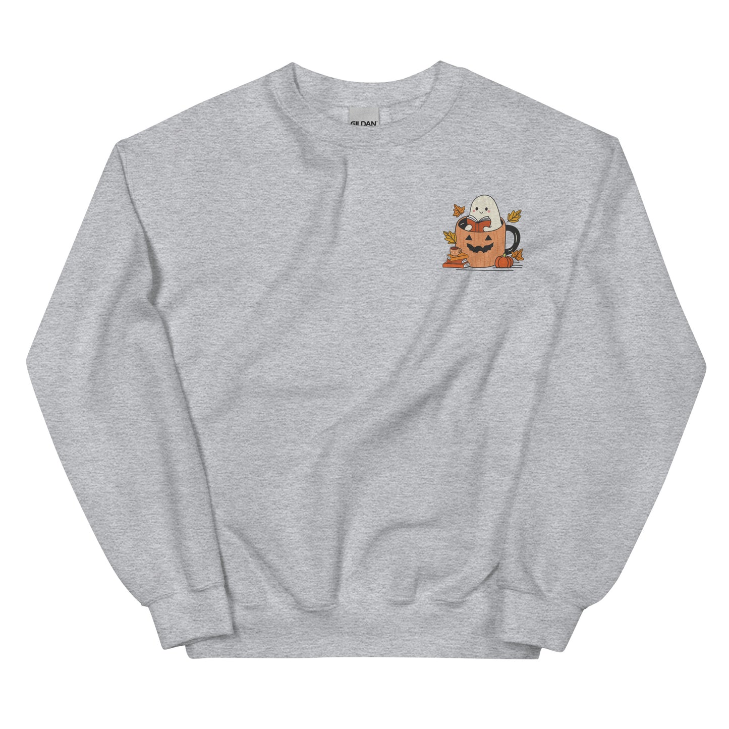 Ghosts, Books & Coffee Mugs Embroidered Sweatshirt