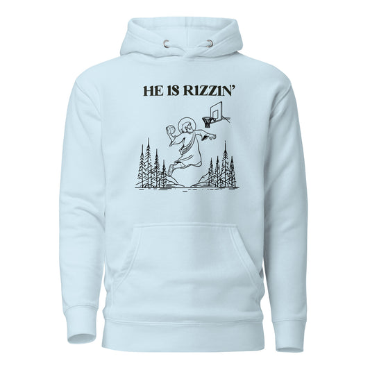 He Is Rizzin' Easter Hoodie