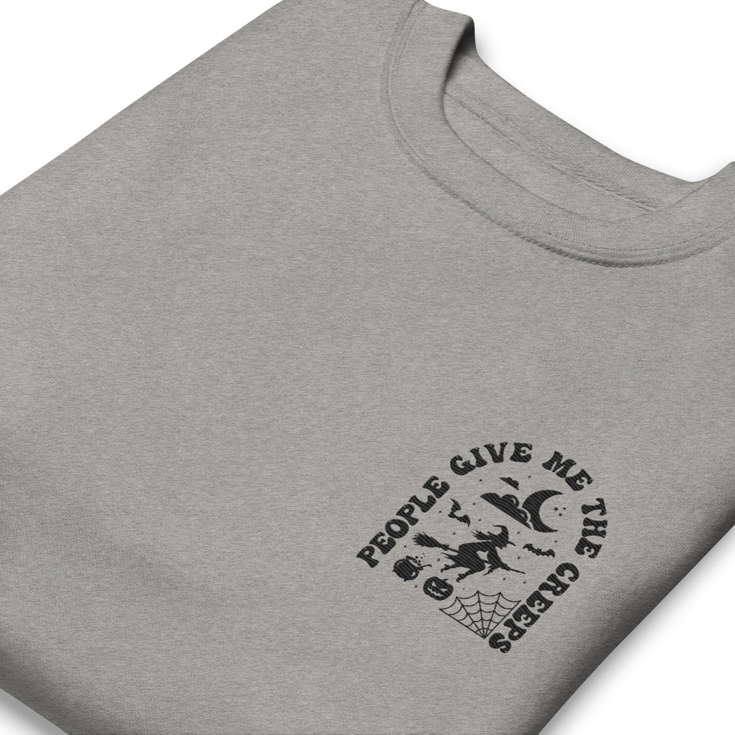 People Give Me the Creeps Halloween Embroidered Sweatshirt