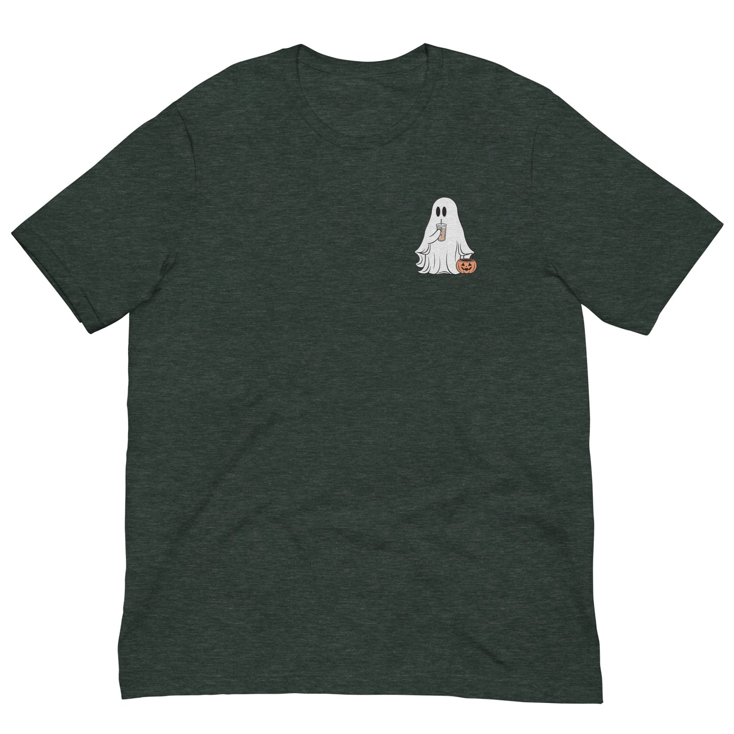 Little Ghost With Iced Coffee Embroidered T-shirt