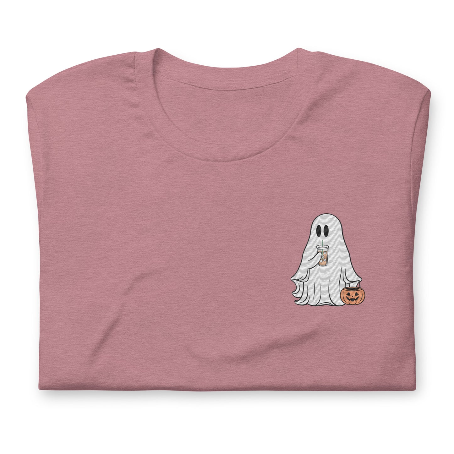 Little Ghost With Iced Coffee Embroidered T-shirt