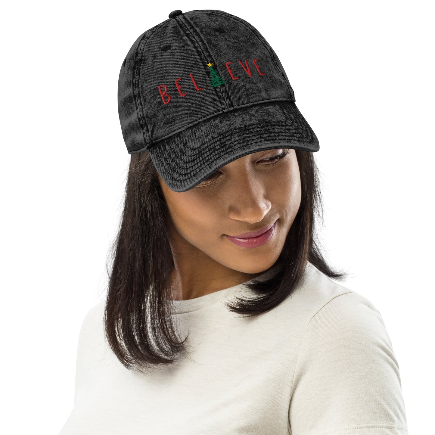 Believe Christmas Cap (Denim)