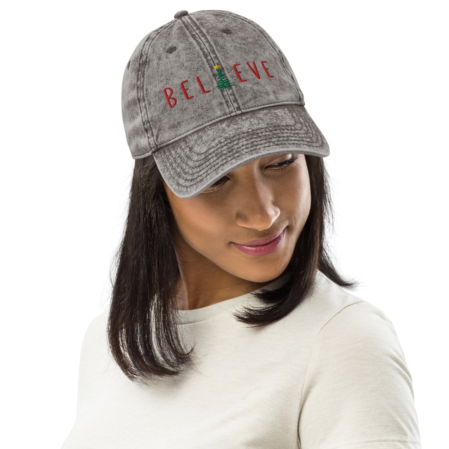 Believe Christmas Cap (Denim)