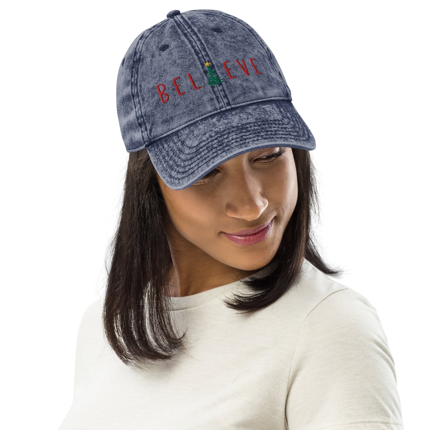 Believe Christmas Cap (Denim)