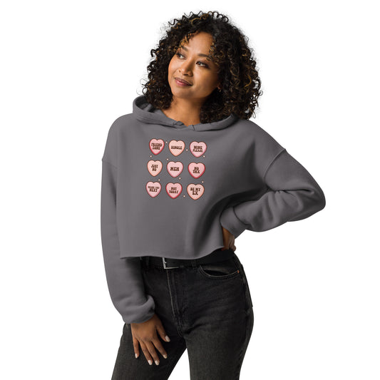 Valentines Day Hearts Crop Hoodie